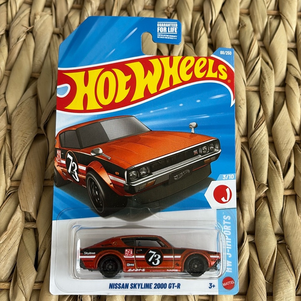 Nissan Skyline 2000GT-R Orange Sports Car Hot Wheels J Imports JDM Hotwheels